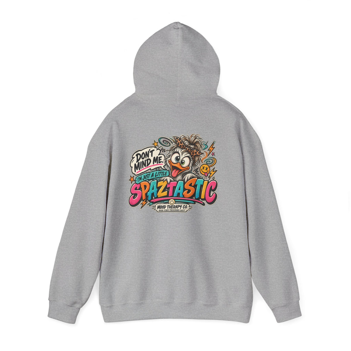 Spaztastic Graphic Hoodie – "Don’t Mind Me, I’m Just Spaztastic" Cartoon Pullover