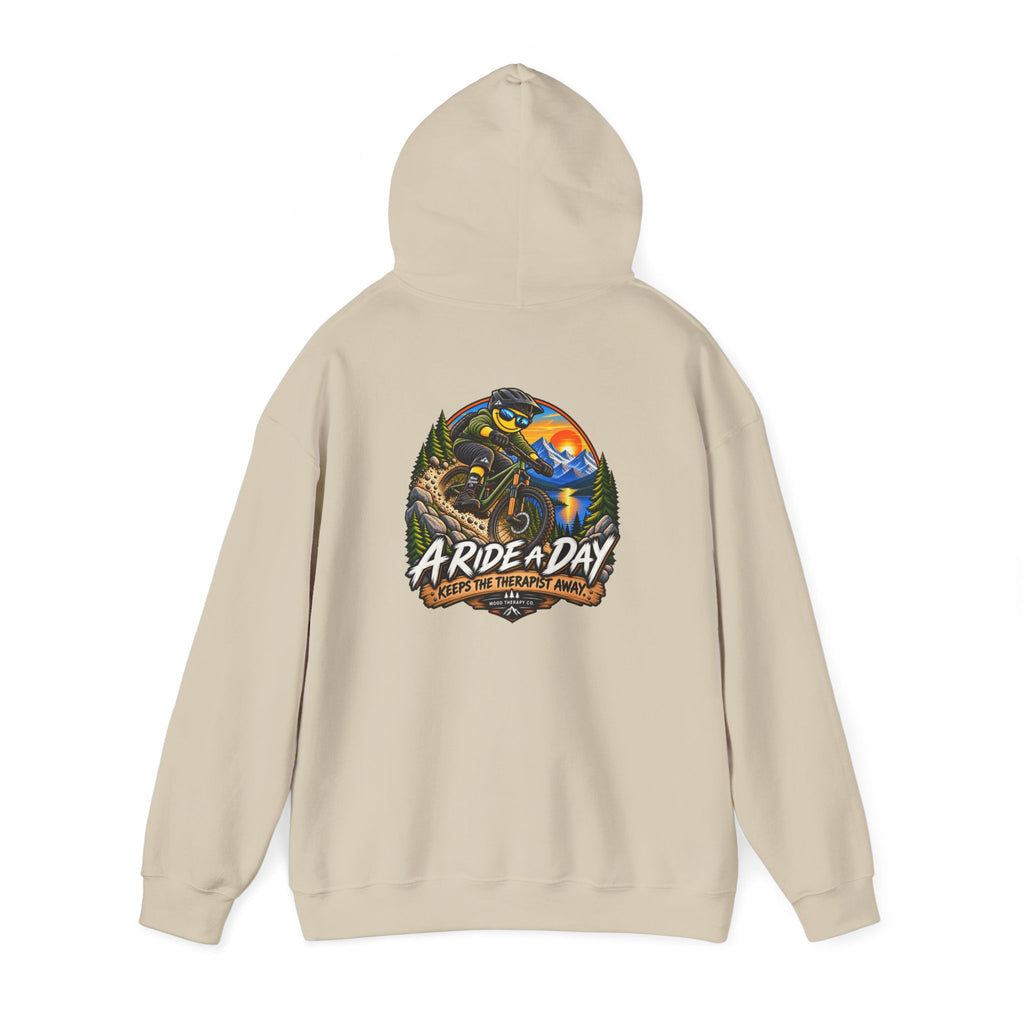 A Ride a Day Keeps the Therapist Away™ Mountain Bike Hoodie | Mood Therapy Co.