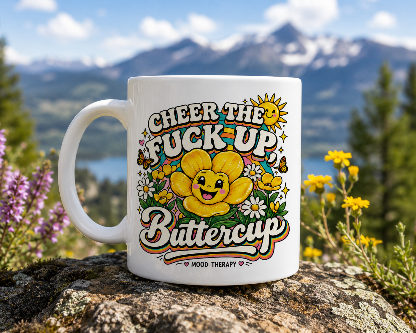 Cheer the F* Up, Buttercup Mug | Mood Therapy Coffee Mug