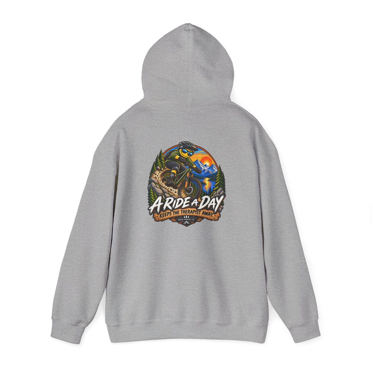 A Ride a Day Keeps the Therapist Away™ Mountain Bike Hoodie | Mood Therapy Co.